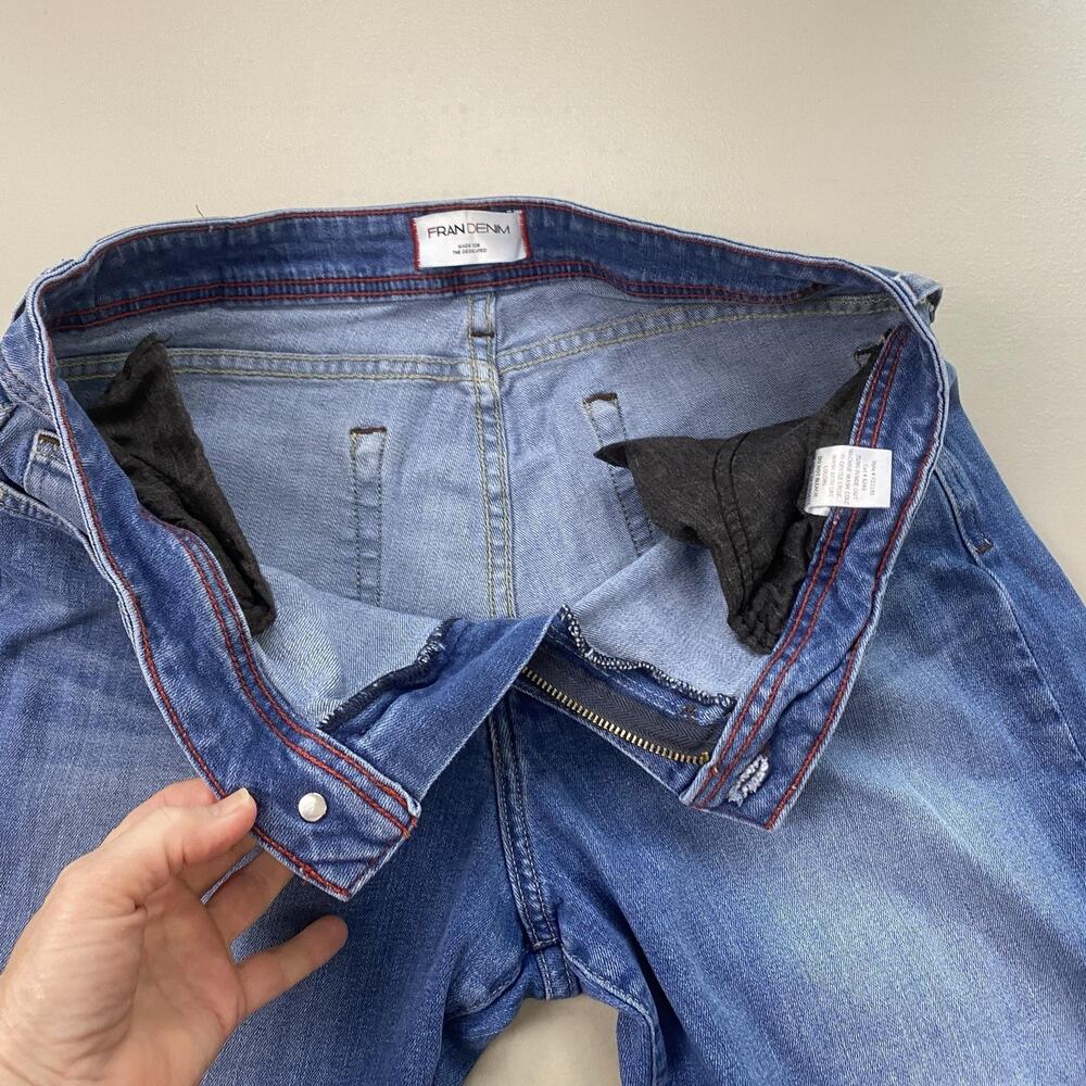 Fran Denim Heather Jeans Womens 31 Medium Wash Mid Rise Straight Crop 33x26 - Picture 8 of 12